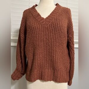 Women’s Pink Rose V Neck sweater